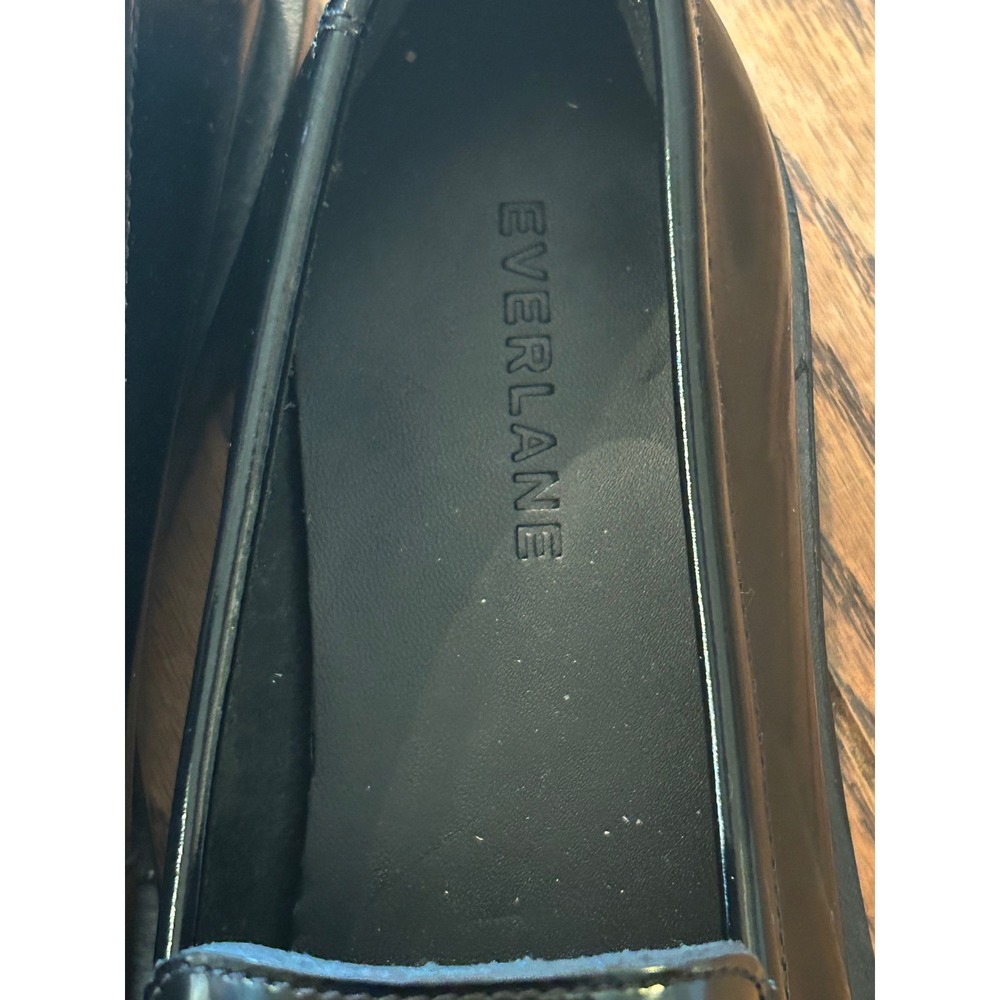 Everlane Black Patent Leather Square Toe Penny Loafers Size 7 - Picture 2 of 5